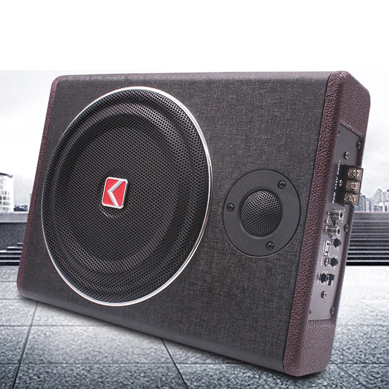 Under Seat Subwoofer Slim 8 Inch - 8-calowy aktywny subwoofer o teksturze drewna
