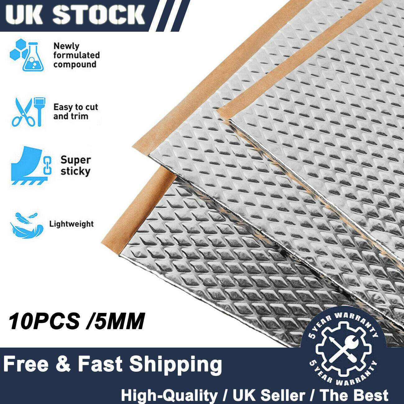 Car Audio Sound Deadening Mat - 50 szt. 5MM mata wygłuszająca dźwięk