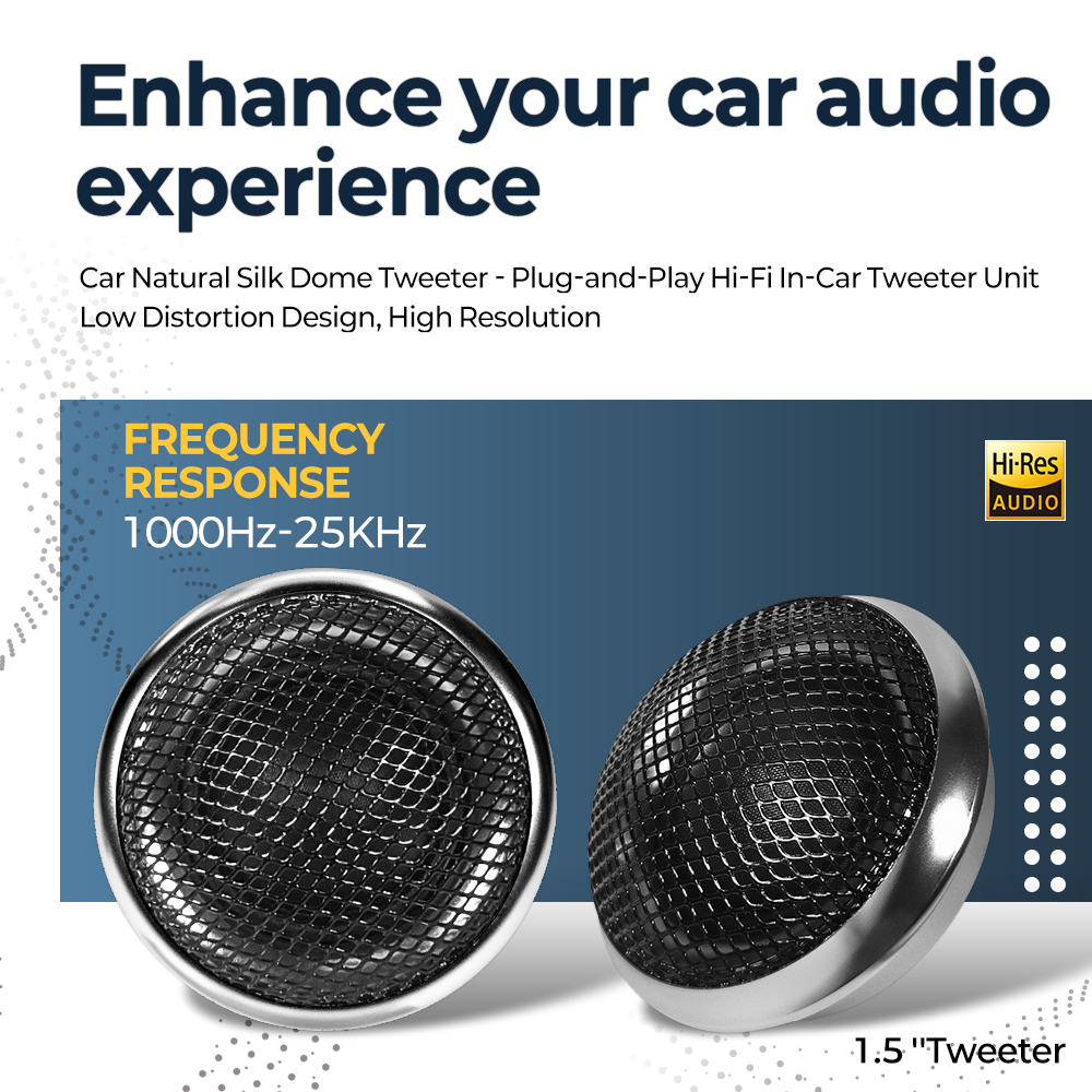Car Audio Tweeter Silk Dome - Głośnik wysokotonowy samochodowy 1,5 cala High