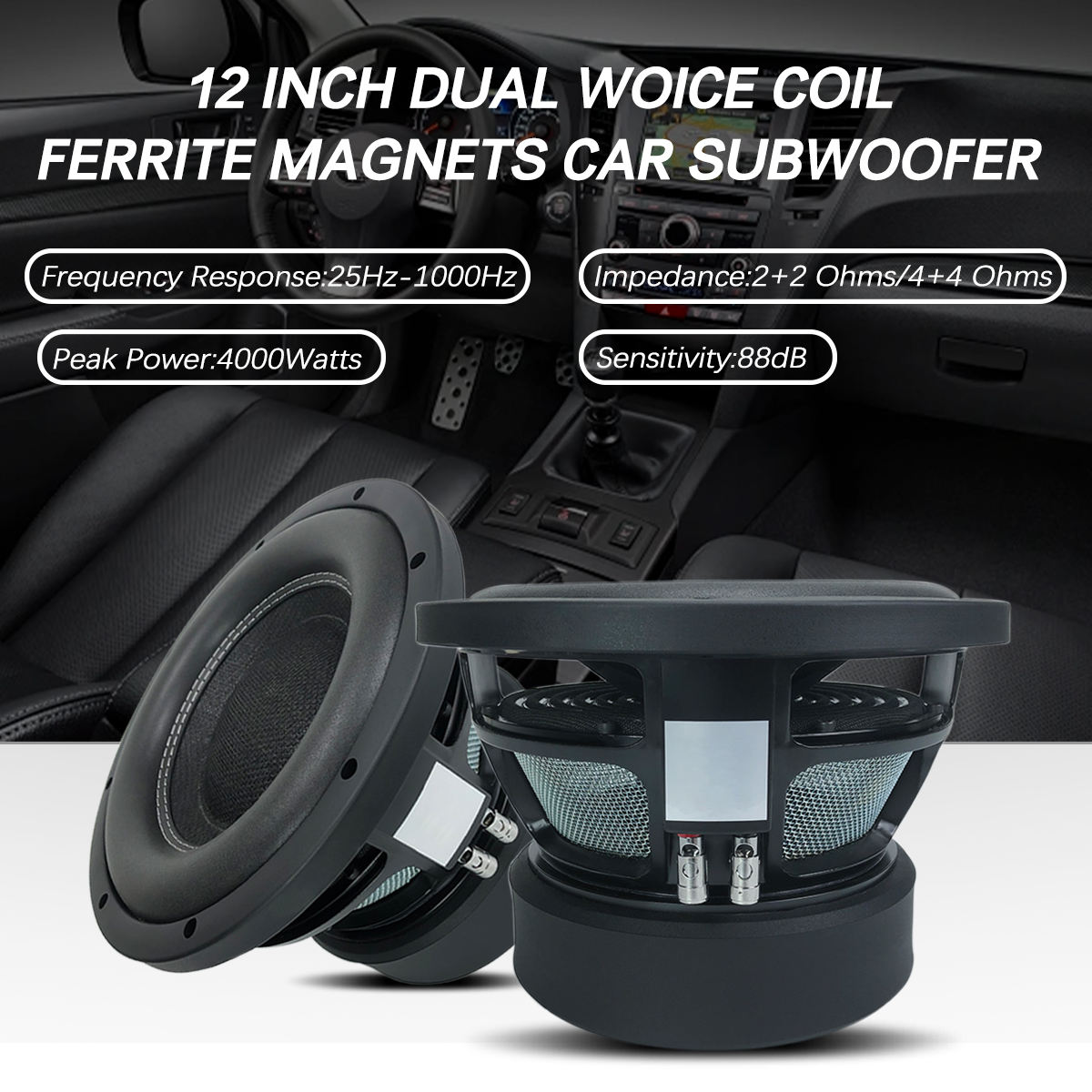 12-calowy subwoofer samochodow – Car Subwoofer 12 Inch 1500W recenzja i cena