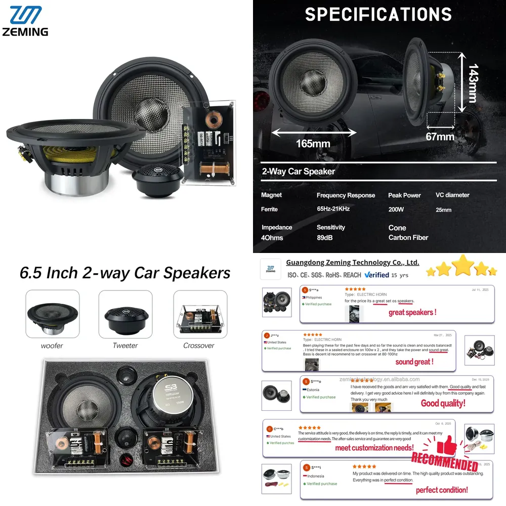 Nowość! Zeming Audio Najlepszy – Car Audio Component Speaker 6.5 recenzja i cena